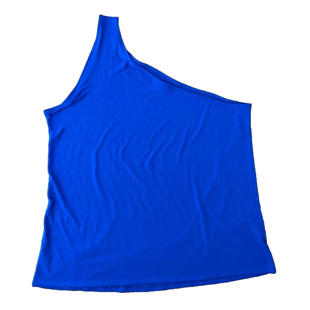 TORRID Womens Knit TOP Sleeveless BLUE One Shoulder Size 5 (5X 28)